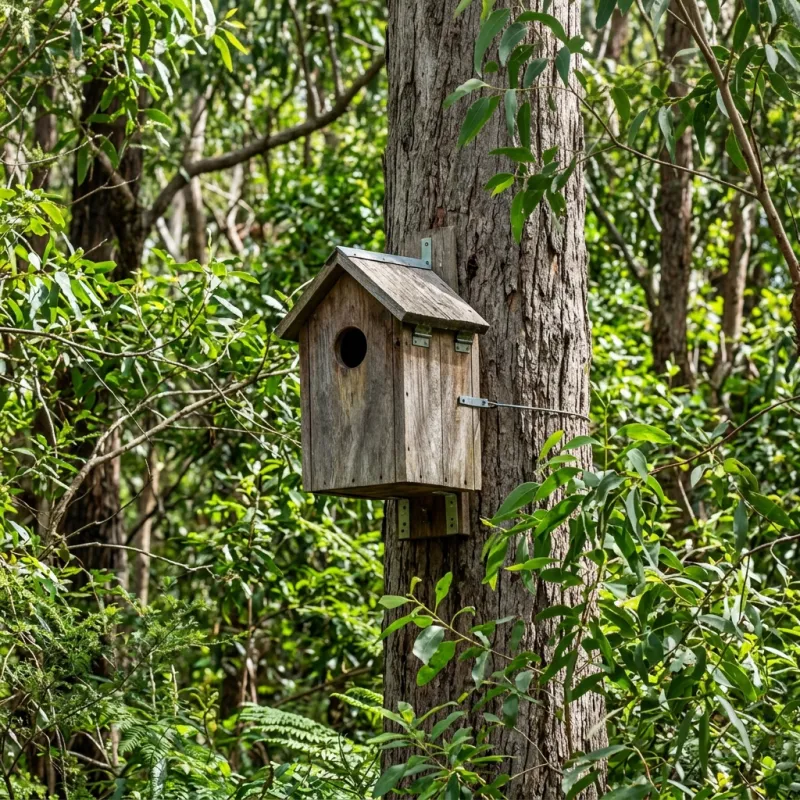Animal nesting box installed as a humane alternative to a Tynong roof cavity